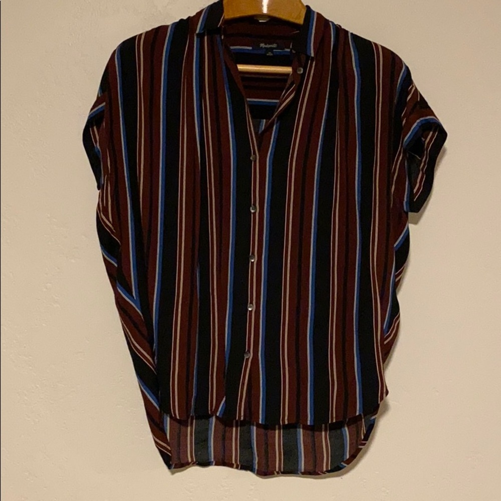Madewell cap sleeve button top